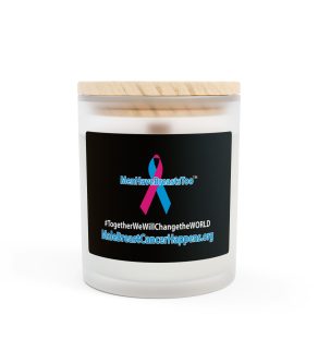 Empowering Frosted Glass Candle - 11oz | Support Male Breast Cancer Awareness